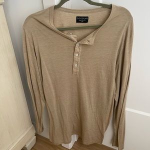 Sun-Faded Slub L/S Scallop Henley